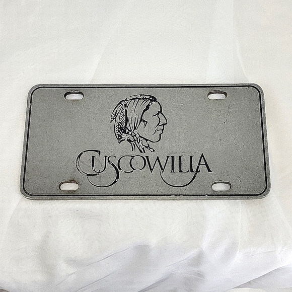 Vintage Cuscowilla Embossed Pewtarex License Plate RARE! - Picture 1 of 4